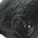 CHANEL Chain Shoulder Bag Coated Canvas Black Silver CC Auth ka583V-17