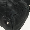 CHANEL Chain Shoulder Bag Coated Canvas Black Silver CC Auth ka583V-18