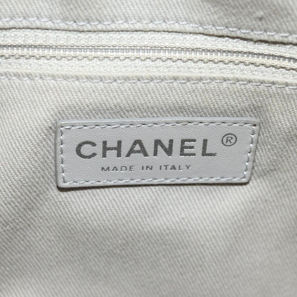 CHANEL Chain Shoulder Bag Coated Canvas Black Silver CC Auth ka583V