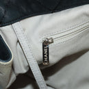 CHANEL Chain Shoulder Bag Coated Canvas Black Silver CC Auth ka583V-22