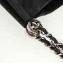 CHANEL Chain Shoulder Bag Coated Canvas Black Silver CC Auth ka583V-14