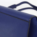 CELINE Trapeze Hand Bag Leather 2way Blue Gold Auth ka584-17