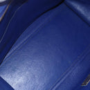 CELINE Trapeze Hand Bag Leather 2way Blue Gold Auth ka584-11