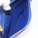 CELINE Trapeze Hand Bag Leather 2way Blue Gold Auth ka584-23