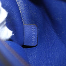 CELINE Trapeze Hand Bag Leather 2way Blue Gold Auth ka584-12