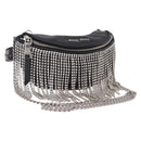 Miu Miu Matelasse Waist Bag Leather Black Silver Auth ka5842M-1