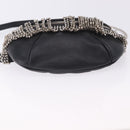 Miu Miu Matelasse Waist Bag Leather Black Silver Auth ka5842M-5