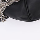 Miu Miu Matelasse Waist Bag Leather Black Silver Auth ka5842M-15