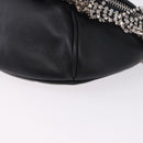 Miu Miu Matelasse Waist Bag Leather Black Silver Auth ka5842M-16
