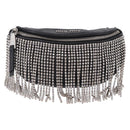 Miu Miu Matelasse Waist Bag Leather Black Silver Auth ka5842M-13