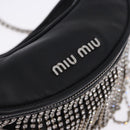 Miu Miu Matelasse Waist Bag Leather Black Silver Auth ka5842M-22
