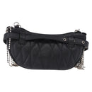 Miu Miu Matelasse Waist Bag Leather Black Silver Auth ka5842M-2