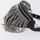 Miu Miu Matelasse Waist Bag Leather Black Silver Auth ka5842M-3