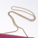 BVLGARI Chain Shoulder Bag Leather Pink Gold Auth ka5843A-15