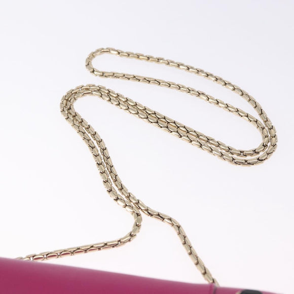 BVLGARI Chain Shoulder Bag Leather Pink Gold Auth ka5843A