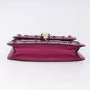 BVLGARI Chain Shoulder Bag Leather Pink Gold Auth ka5843A-7