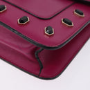 BVLGARI Chain Shoulder Bag Leather Pink Gold Auth ka5843A-17
