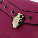 BVLGARI Chain Shoulder Bag Leather Pink Gold Auth ka5843A-21