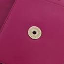 BVLGARI Chain Shoulder Bag Leather Pink Gold Auth ka5843A-23