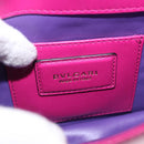 BVLGARI Chain Shoulder Bag Leather Pink Gold Auth ka5843A-24