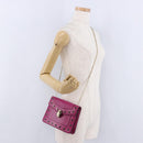 BVLGARI Chain Shoulder Bag Leather Pink Gold Auth ka5843A-29