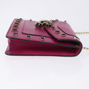 BVLGARI Chain Shoulder Bag Leather Pink Gold Auth ka5843A-4