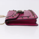 BVLGARI Chain Shoulder Bag Leather Pink Gold Auth ka5843A-5