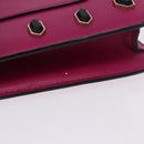 BVLGARI Chain Shoulder Bag Leather Pink Gold Auth ka5843A-6