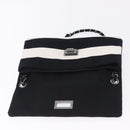 CHANEL 2.55 Chain Shoulder Bag Nylon Black Silver CC Auth ka5847A-16
