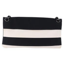 CHANEL 2.55 Chain Shoulder Bag Nylon Black Silver CC Auth ka5847A-4
