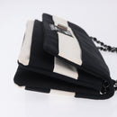 CHANEL 2.55 Chain Shoulder Bag Nylon Black Silver CC Auth ka5847A-5