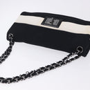 CHANEL 2.55 Chain Shoulder Bag Nylon Black Silver CC Auth ka5847A-7