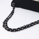 CHANEL 2.55 Chain Shoulder Bag Nylon Black Silver CC Auth ka5847A-8