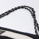 CHANEL 2.55 Chain Shoulder Bag Nylon Black Silver CC Auth ka5847A-9