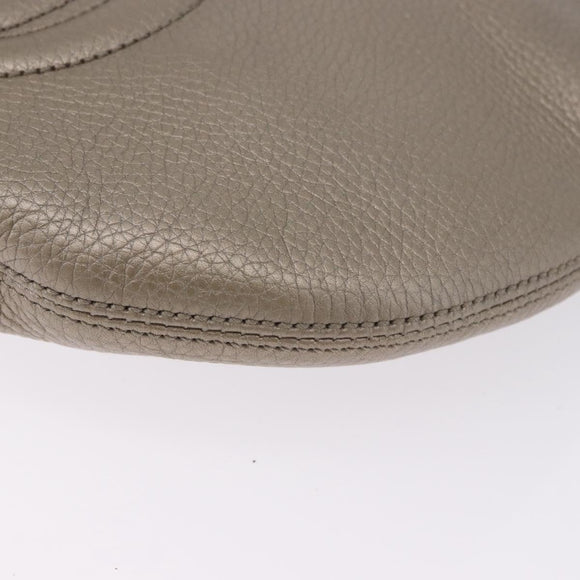 GUCCI Soho Shoulder Bag Leather Beige Gold 308361 Auth ka5848V