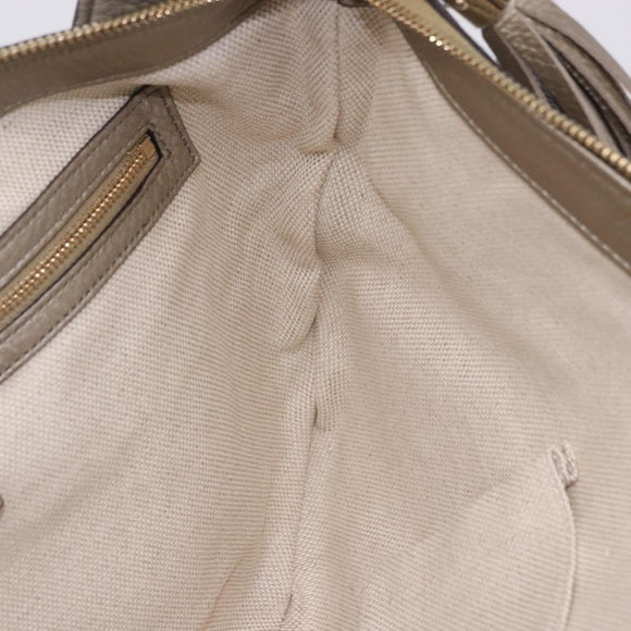 GUCCI Soho Shoulder Bag Leather Beige Gold 308361 Auth ka5848V