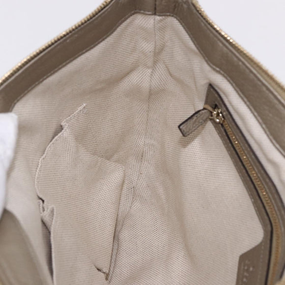 GUCCI Soho Shoulder Bag Leather Beige Gold 308361 Auth ka5848V