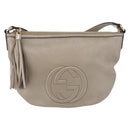 GUCCI Soho Shoulder Bag Leather Beige Gold 308361 Auth ka5848V-13