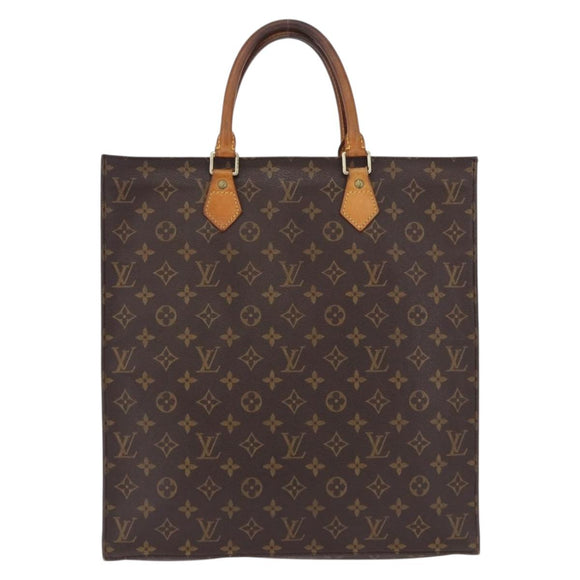 LOUIS VUITTON Monogram Sac Plat Hand Bag M51140 LV Auth ka5853
