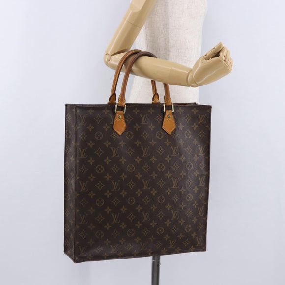 LOUIS VUITTON Monogram Sac Plat Hand Bag M51140 LV Auth ka5853