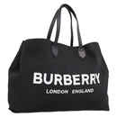 BURBERRY Tote Bag Canvas Black Silver Auth ka5856V-1