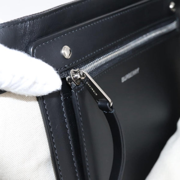 BURBERRY Tote Bag Canvas Black Silver Auth ka5856V
