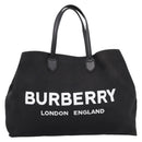 BURBERRY Tote Bag Canvas Black Silver Auth ka5856V-13