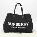BURBERRY Tote Bag Canvas Black Silver Auth ka5856V-12
