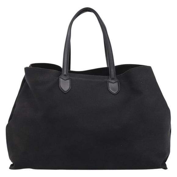 BURBERRY Tote Bag Canvas Black Silver Auth ka5856V
