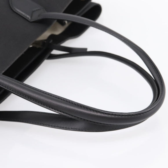BURBERRY Tote Bag Canvas Black Silver Auth ka5856V