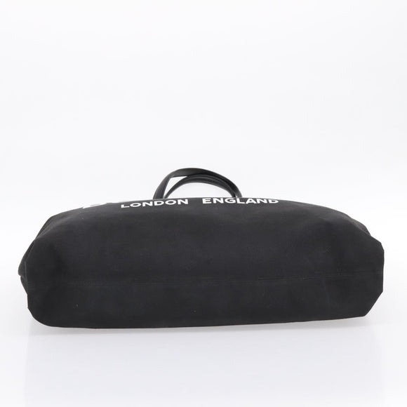 BURBERRY Tote Bag Canvas Black Silver Auth ka5856V