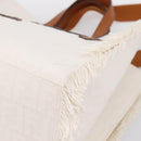 FENDI Zucca Canvas Hand Bag 2way White Silver Auth ka5858M-9