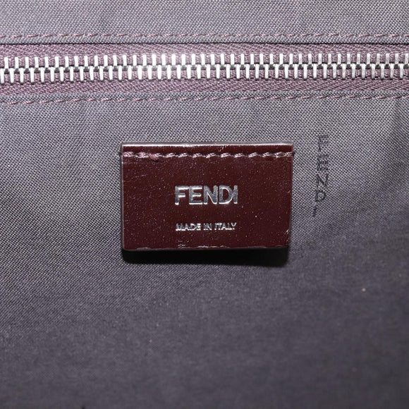 FENDI Zucca Canvas Hand Bag 2way White Silver Auth ka5858M