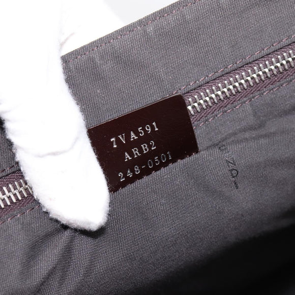 FENDI Zucca Canvas Hand Bag 2way White Silver Auth ka5858M